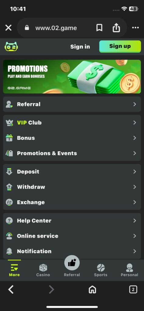 02 game menu bar screenShot